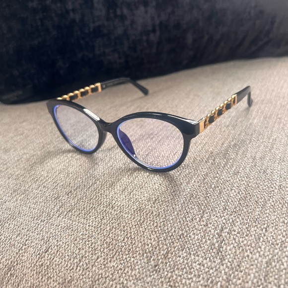 CHANEL Accessories - CHANEL Taille 51 Black and Gold Women's Glasses